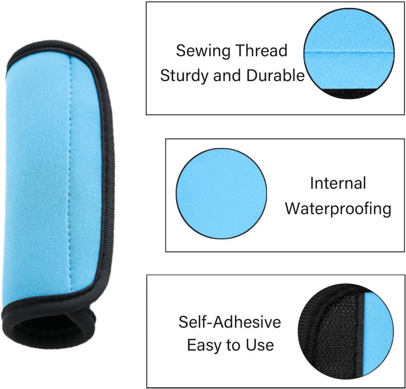 AUXBC Luggage Handle Wraps, Soft Travel Bag Handle Cover, Padded Handle Grip, Suitcase Tags Identifiers for Travel Accessories, Blue, 2pcs - Image 4